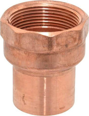 Mueller Industries - 1-1/2" Wrot Copper Pipe Adapter - FTG x F, Solder Joint - Industrial Tool & Supply
