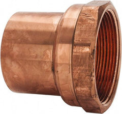 Mueller Industries - 2" Wrot Copper Pipe Adapter - FTG x F, Solder Joint - Industrial Tool & Supply