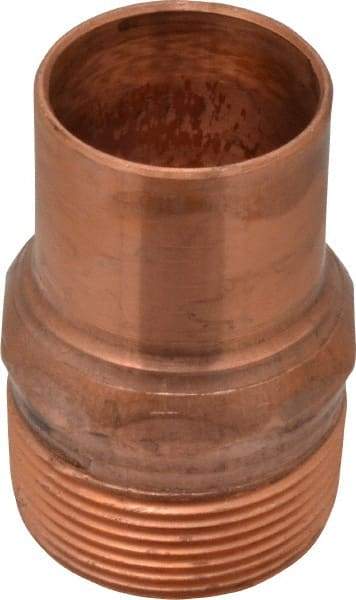 Mueller Industries - 1-1/4" Wrot Copper Pipe Adapter - FTG x M, Solder Joint - Industrial Tool & Supply