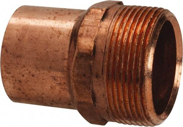 Mueller Industries - 1-1/2" Wrot Copper Pipe Adapter - FTG x M, Solder Joint - Industrial Tool & Supply