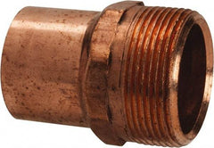 Mueller Industries - 1-1/2" Wrot Copper Pipe Adapter - FTG x M, Solder Joint - Industrial Tool & Supply