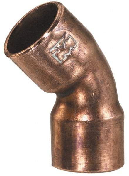 Mueller Industries - 4" Wrot Copper Pipe 45° Elbow - C x C, Solder Joint - Industrial Tool & Supply