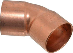 Mueller Industries - 1-1/4" Wrot Copper Pipe 45° Elbow - C x C, Solder Joint - Industrial Tool & Supply