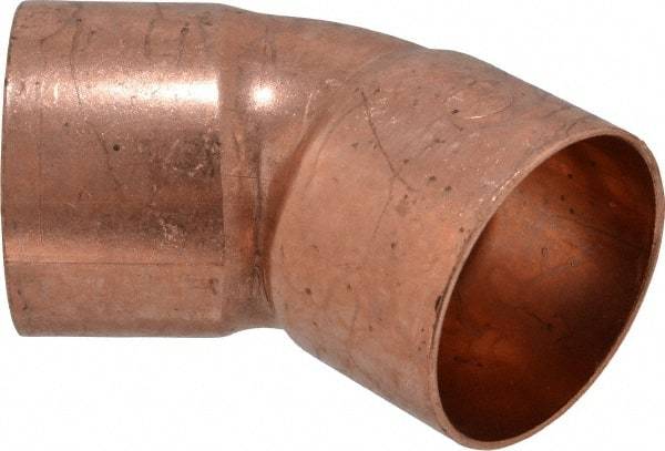 Mueller Industries - 2" Wrot Copper Pipe 45° Elbow - C x C, Solder Joint - Industrial Tool & Supply