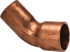 Mueller Industries - 3/8" Wrot Copper Pipe 45° Elbow - FTG x C, Solder Joint - Industrial Tool & Supply