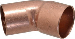 Mueller Industries - 1-1/4" Wrot Copper Pipe 45° Elbow - FTG x C, Solder Joint - Industrial Tool & Supply