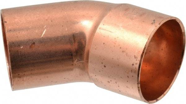 Mueller Industries - 1-1/2" Wrot Copper Pipe 45° Elbow - FTG x C, Solder Joint - Industrial Tool & Supply