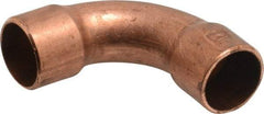 Mueller Industries - 3/8" Wrot Copper Pipe 90° Long Radius Elbow - C x C, Solder Joint - Industrial Tool & Supply