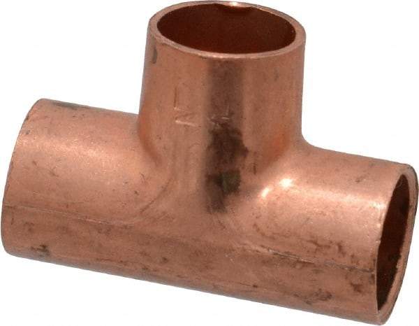 Mueller Industries - 1/4" Wrot Copper Pipe Tee - C x C x C, Solder Joint - Industrial Tool & Supply