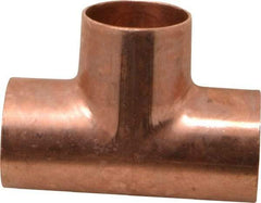 Mueller Industries - 1-1/4" Wrot Copper Pipe Tee - C x C x C, Solder Joint - Industrial Tool & Supply