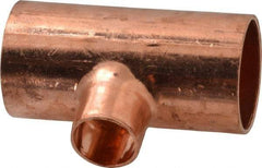 Mueller Industries - 1 x 1 x 1/2" Wrot Copper Pipe Tee - C x C x C, Solder Joint - Industrial Tool & Supply
