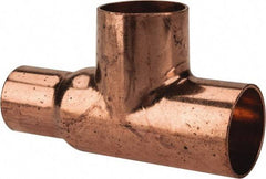 Mueller Industries - 1 x 3/4 x 1" Wrot Copper Pipe Tee - C x C x C, Solder Joint - Industrial Tool & Supply