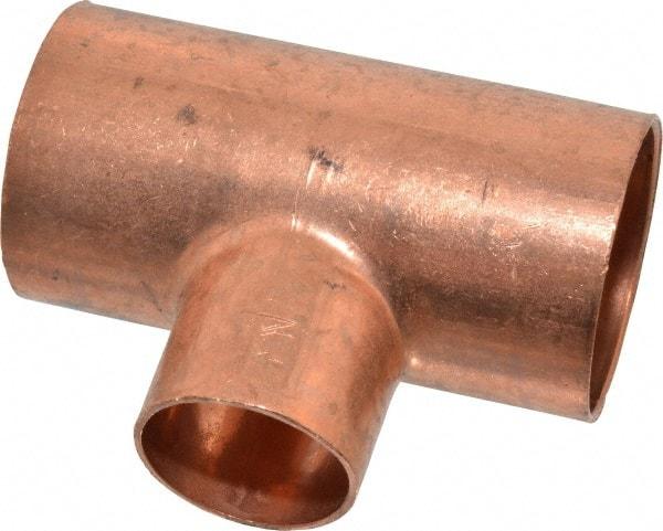 Mueller Industries - 1-1/2 x 1-1/2 x 1" Wrot Copper Pipe Tee - C x C x C, Solder Joint - Industrial Tool & Supply