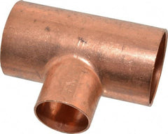 Mueller Industries - 1-1/2 x 1-1/2 x 1" Wrot Copper Pipe Tee - C x C x C, Solder Joint - Industrial Tool & Supply
