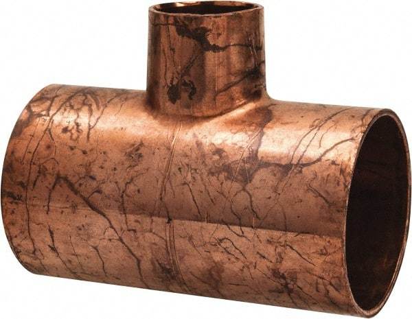 Mueller Industries - 1-1/2 x 1-1/2 x 3/4" Wrot Copper Pipe Tee - C x C x C, Solder Joint - Industrial Tool & Supply