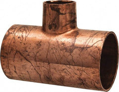 Mueller Industries - 1-1/2 x 1-1/2 x 3/4" Wrot Copper Pipe Tee - C x C x C, Solder Joint - Industrial Tool & Supply