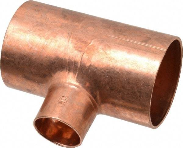 Mueller Industries - 2 x 2 x 1" Wrot Copper Pipe Tee - C x C x C, Solder Joint - Industrial Tool & Supply
