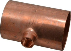Mueller Industries - 2 x 2 x 1/2" Wrot Copper Pipe Tee - C x C x C, Solder Joint - Industrial Tool & Supply