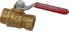Legend Valve - 1/2" Pipe, Full Port, Brass Standard Ball Valve - Inline - One Way Flow, FNPT x FNPT Ends, Lever Handle, 600 WOG, 150 WSP - Industrial Tool & Supply