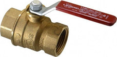 Legend Valve - 1" Pipe, Full Port, Brass Standard Ball Valve - Inline - One Way Flow, FNPT x FNPT Ends, Lever Handle, 600 WOG, 150 WSP - Industrial Tool & Supply