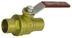 Legend Valve - 1-1/4" Pipe, Full Port, Lead Free Brass Standard Ball Valve - 2 Piece, C x C Sweat Ends, Lever Handle, 600 WOG, 150 WSP - Industrial Tool & Supply
