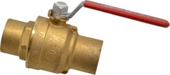 Legend Valve - 1-1/2" Pipe, Full Port, Brass Standard Ball Valve - Inline - One Way Flow, Soldered x Soldered Ends, Lever Handle, 600 WOG, 150 WSP - Industrial Tool & Supply