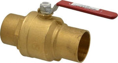 Legend Valve - 2" Pipe, Full Port, Brass Standard Ball Valve - Inline - One Way Flow, Soldered x Soldered Ends, Lever Handle, 600 WOG, 150 WSP - Industrial Tool & Supply