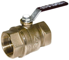 Legend Valve - 2-1/2" Pipe, Full Port, Brass Standard Ball Valve - Inline - One Way Flow, FNPT x FNPT Ends, Lever Handle, 400 WOG, 150 WSP - Industrial Tool & Supply