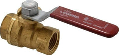 Legend Valve - 3/8" Pipe, Full Port, Brass Standard Ball Valve - Inline - One Way Flow, FNPT x FNPT Ends, Lever Handle, 600 WOG, 150 WSP - Industrial Tool & Supply