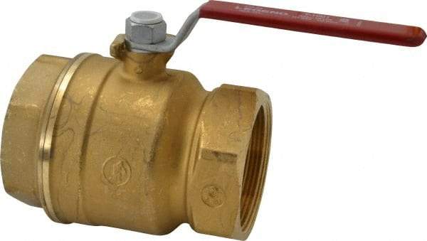 Legend Valve - 3" Pipe, Full Port, Brass Standard Ball Valve - Inline - One Way Flow, FNPT x FNPT Ends, Lever Handle, 400 WOG, 150 WSP - Industrial Tool & Supply