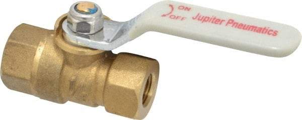 Value Collection - 1/8" Pipe, Standard Port, Brass Standard Ball Valve - Inline - One Way Flow, FNPT x FNPT Ends, Lever Handle, 400 WOG, 125 WSP - Industrial Tool & Supply