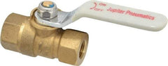 Value Collection - 1/8" Pipe, Standard Port, Brass Standard Ball Valve - Inline - One Way Flow, FNPT x FNPT Ends, Lever Handle, 400 WOG, 125 WSP - Industrial Tool & Supply
