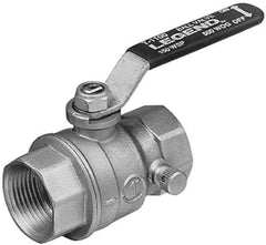 Legend Valve - 3/4" Pipe, Full Port, Brass Standard Ball Valve - Inline - One Way Flow, FNPT x FNPT Ends, Lever Handle, 500 WOG - Industrial Tool & Supply