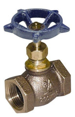 Legend Valve - 1-1/4" Pipe, FNPT Ends, Lead Free Brass Rising Stem Globe Valve - Lead Free Brass Disc, Threaded Bonnet, 200 psi WOG, 125 psi WSP, Class 125 - Industrial Tool & Supply