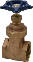 Legend Valve - 1-1/2" Pipe, Threaded Bronze Solid Wedge Stem Gate Valve - 200 WOG, 125 WSP, Screw-In Bonnet - Industrial Tool & Supply