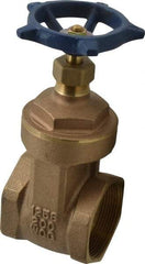 Legend Valve - 2" Pipe, Threaded Bronze Solid Wedge Stem Gate Valve - 200 WOG, 125 WSP, Screw-In Bonnet - Industrial Tool & Supply