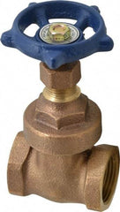 Legend Valve - 3/4" Pipe, Threaded Bronze Solid Wedge Stem Gate Valve - 200 WOG, 125 WSP, Screw Over Bonnet - Industrial Tool & Supply