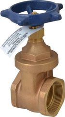 Legend Valve - 2" Pipe, Threaded Bronze Solid Wedge Stem Gate Valve - 200 WOG, 125 WSP, Screw Over Bonnet - Industrial Tool & Supply