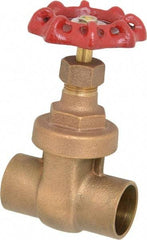 Legend Valve - 1" Pipe, Soldered Bronze Solid Wedge Stem Gate Valve - 200 WOG, 125 WSP, Screw Over Bonnet - Industrial Tool & Supply