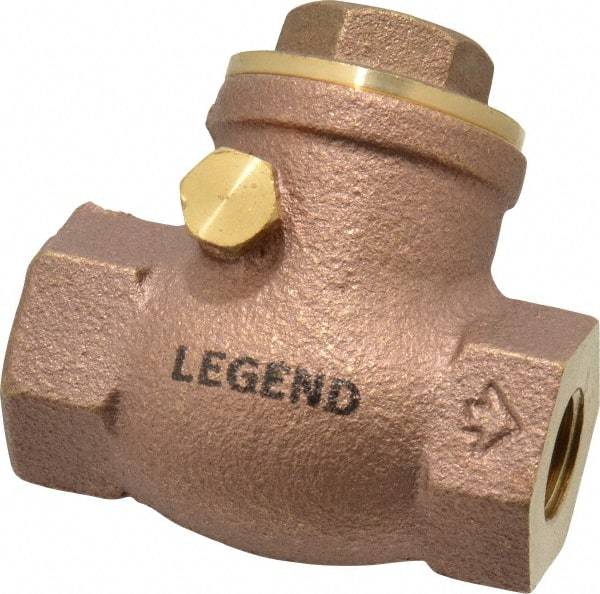 Legend Valve - 1/4" Brass Check Valve - Inline, FNPT x FNPT, 200 WOG - Industrial Tool & Supply