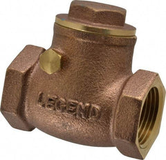 Legend Valve - 3/4" Brass Check Valve - Inline, FNPT x FNPT, 200 WOG - Industrial Tool & Supply