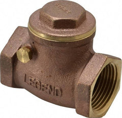 Legend Valve - 1" Brass Check Valve - Inline, FNPT x FNPT, 200 WOG - Industrial Tool & Supply