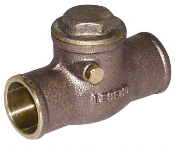 Legend Valve - 1-1/4" Brass Check Valve - Soldered x Soldered, 200 WOG - Industrial Tool & Supply