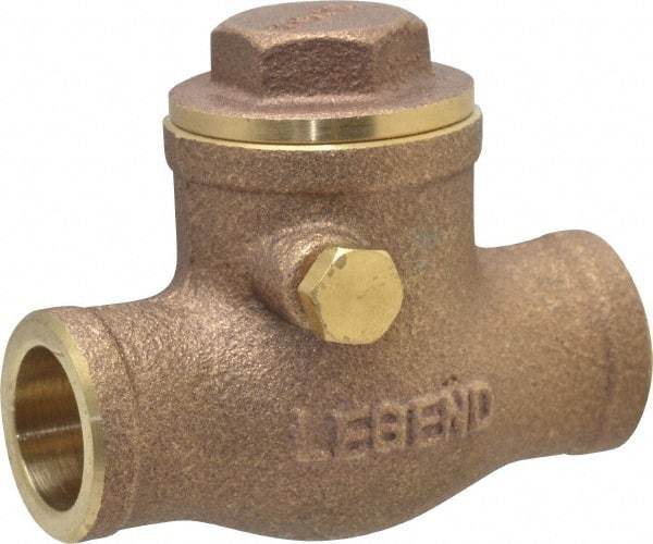 Legend Valve - 1/2" Brass Check Valve - Soldered x Soldered, 200 WOG - Industrial Tool & Supply