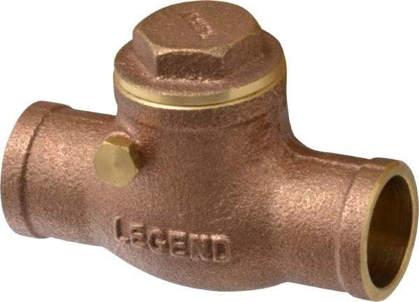 Legend Valve - 3/4" Brass Check Valve - Soldered x Soldered, 200 WOG - Industrial Tool & Supply