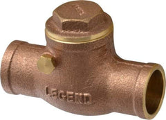 Legend Valve - 3/4" Brass Check Valve - Soldered x Soldered, 200 WOG - Industrial Tool & Supply