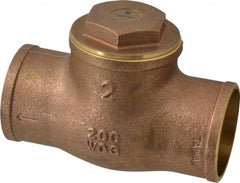 Legend Valve - 2" Brass Check Valve - Soldered x Soldered, 200 WOG - Industrial Tool & Supply