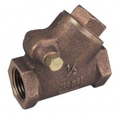 Legend Valve - 1-1/4" Bronze Check Valve - Y-Pattern, FNPT x FNPT, 300 WOG - Industrial Tool & Supply