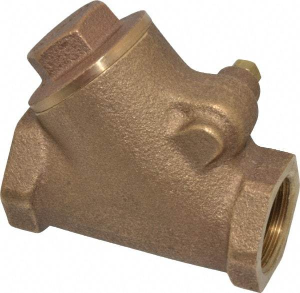 Legend Valve - 3/4" Bronze Check Valve - Y-Pattern, FNPT x FNPT, 300 WOG - Industrial Tool & Supply