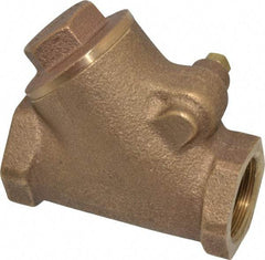 Legend Valve - 3/4" Bronze Check Valve - Y-Pattern, FNPT x FNPT, 300 WOG - Industrial Tool & Supply